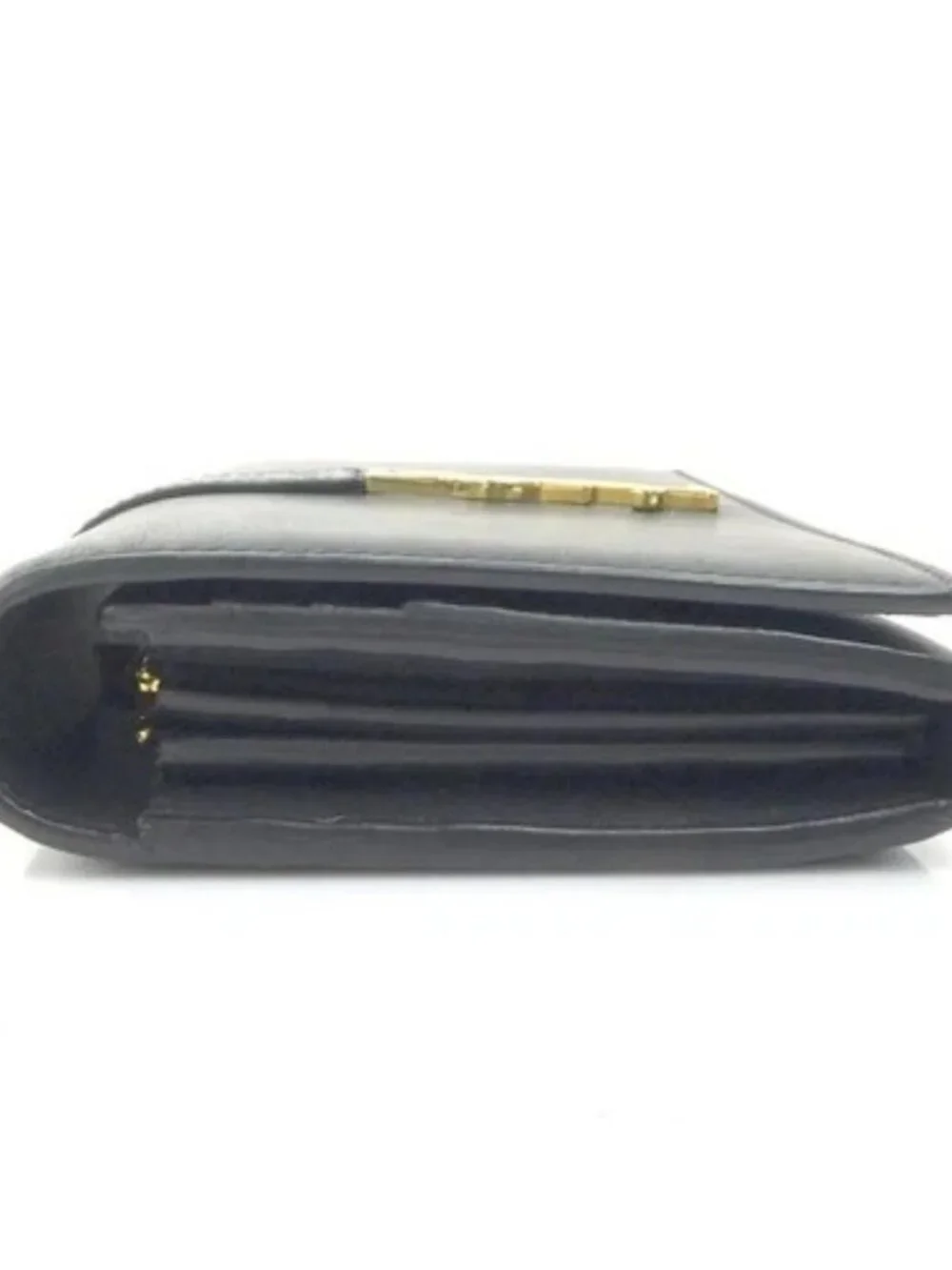 Auth SAINT LAURENT Long Wallet Black Leather/Goldtone - h31722a - Picture 4 of 16
